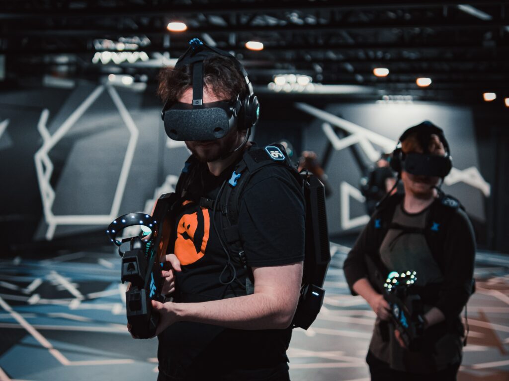 People playing a VR game.